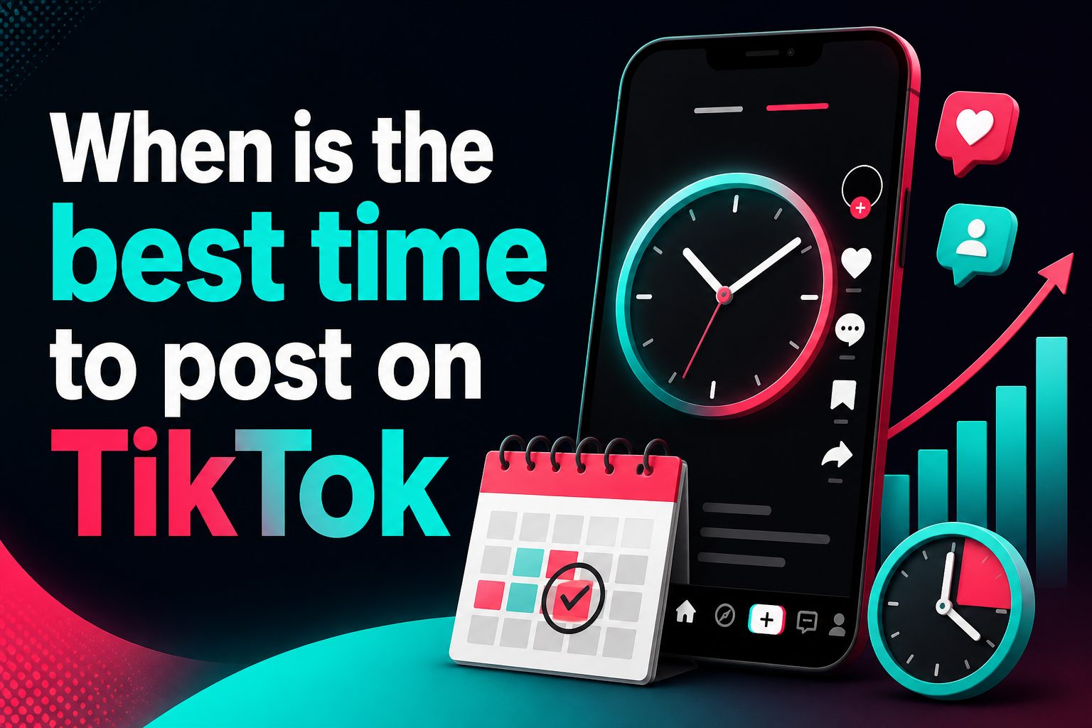 best-time-to-post-on-tiktok-in-2026-complete-guide-e1308 Smartphone showing TikTok analytics and posting time recommendations for 2026